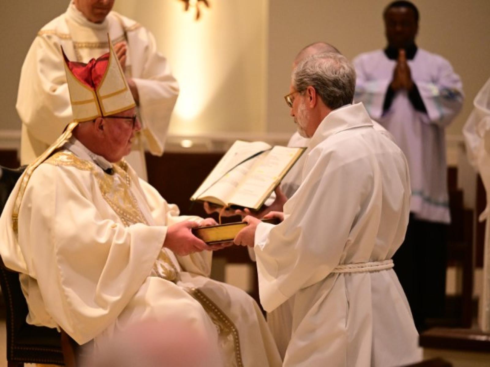 Bishop William D. Byrne with Brother Charles Tupta _25, C.O., Rock Hill Oratory